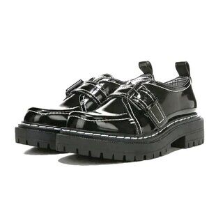 NEW Black Patent Slip-On Lug Sole Oxford Loafer Edelle by Circus by Sam Edelman